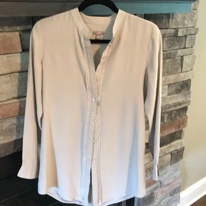 J. Jill 100% Silk Blouse with Raw Hem Detail